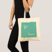 Tote Bag Symbole musical Treble Clef Typographie Turquoise (Devant (produit))