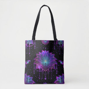 Tote Bag Symbole orange Lotus Fleur sans couture