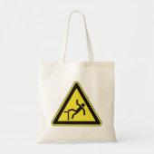 Tote Bag Symbole piéton à cordon de prudence (Devant)