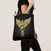 Tote Bag Symbole Polygonal Or Caduceus (De près)