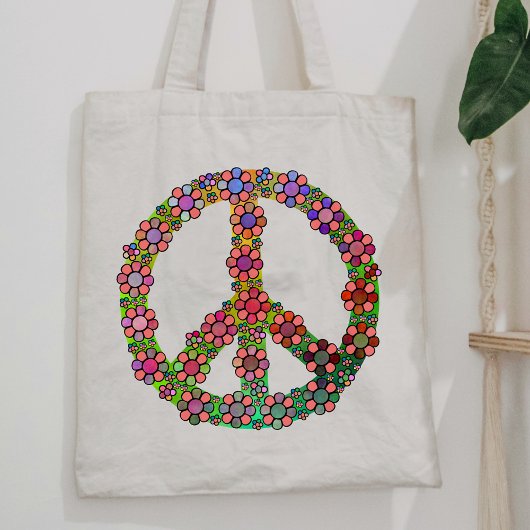 Tote Bag SYMBOLE SYMBOLE DE LA PAIX FLEURIE Pretty