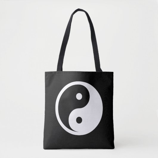 Tote Bag Symbole Yin Yang - tatouage solide design 2 (Devant)