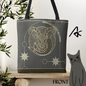 Tote Bag SYMBOLE Zodiaque Capricorne Mandala Brown et gris