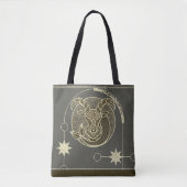 Tote Bag SYMBOLE Zodiaque Capricorne Mandala Brown et gris (Devant)