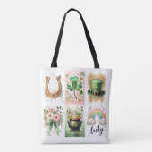 Tote Bag Symboles chanceux Brushstroke, Irish St. Patrick's (Dos)