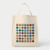 Tote Bag Symboles de paix en couleur (Devant)
