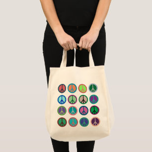 Tote Bag Symboles de paix en couleur