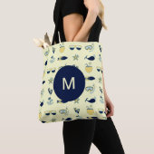 Tote Bag Symboles d'été tendance Motif Monogramme (De près)