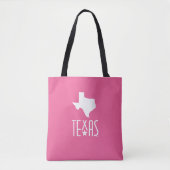 Tote Bag Symboles du Texas, état du Texas, rose (Devant)