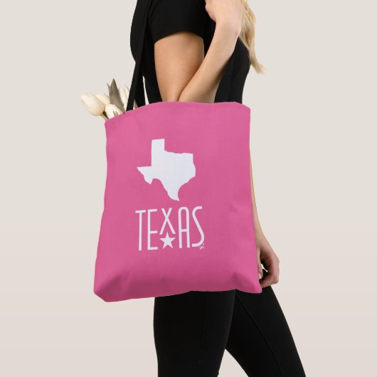 Tote Bag Symboles du Texas, état du Texas, rose (De près)