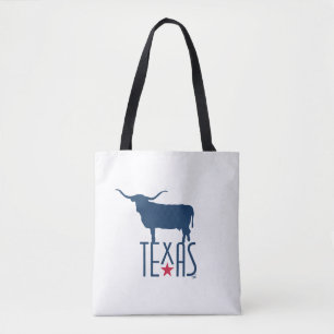 Tote Bag Symboles du Texas, Longhorn, marine