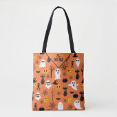 Tote Bag Symboles Halloween éffrayant motif transparent (Devant)