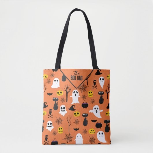 Tote Bag Symboles Halloween éffrayant motif transparent (Devant)
