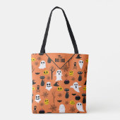 Tote Bag Symboles Halloween éffrayant motif transparent (Dos)