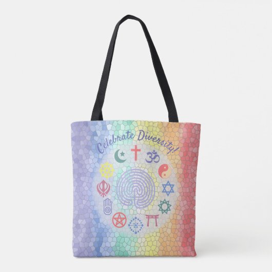 Tote Bag Symboles interconfessionnels (Arc-en-ciel en verre (Dos)