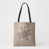 Tote Bag Symboles interconfessionnels (Brown beige) (Devant)