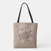 Tote Bag Symboles interconfessionnels (Brown beige) (Dos)