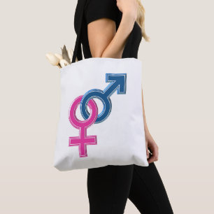 Tote Bag Symboles jumelés masculins féminins