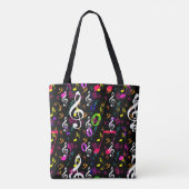 Tote Bag Symboles musicaux Design Motif (Dos)