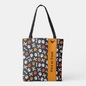 Tote Bag Symboles noir, orange et blanc d'Halloween (Dos)