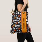 Tote Bag Symboles noir, orange et blanc d'Halloween (De près)