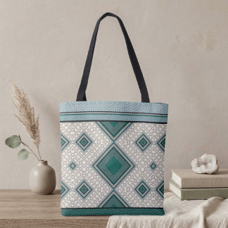 Tote Bag Symétrie sarcelle