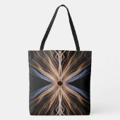 Tote Bag Symmetrical Burst of Light On Black (Devant)