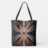 Tote Bag Symmetrical Burst of Light On Black (Dos)