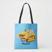 Tote Bag Sympa joli caractère de dessin animé au bulldozer (Devant)