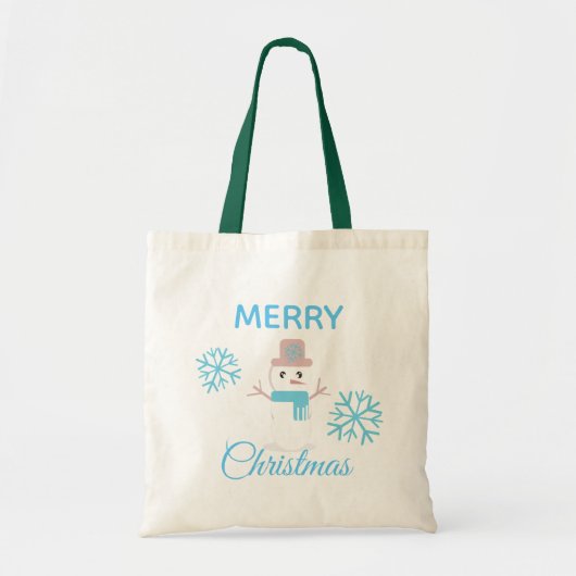 Tote Bag Sympa Noël Snowman Snowflakes Caractère (Devant)