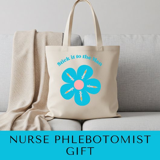 Tote Bag Sympa Nourriture Phlebotomie Fleur Syringe Tiré