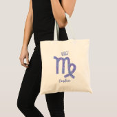 Tote Bag Sympathique Virgo Violet Astrologie Signal Personn (Devant (produit))
