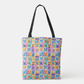 Tote Bag Symphonie de couleur de chats cubes (Dos)