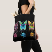Tote Bag Symphonie Whimsical Butterfly : Couleurs vibrantes (De près)