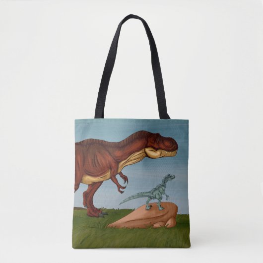 Tote Bag T-Rex et Velociraptor (Devant)