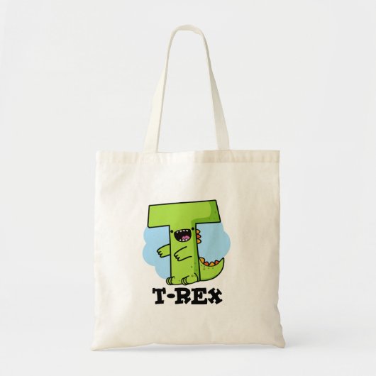 Tote Bag T-Rex Funny Alphabet Dinosaure Pun (Devant)
