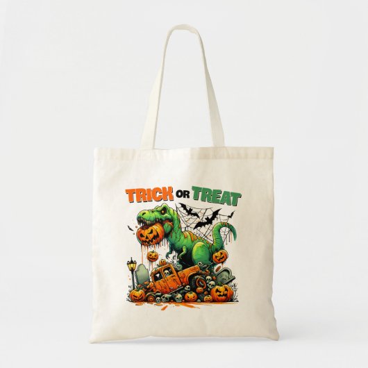 Tote Bag T-Rex Halloween Adventure Trick ou Treat Bag (Devant)