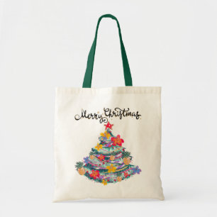 Tote Bag T-shirt arbre de Noël tropical Joyeux