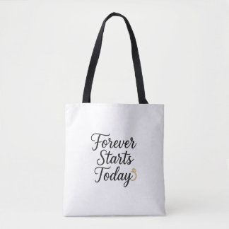 Tote Bag T-shirt avec citation de mariage romantique « Pour