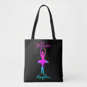 Tote Bag T-shirt bleu turquoise rose personnalisé (Devant)