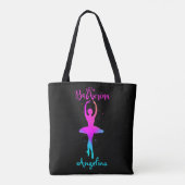 Tote Bag T-shirt bleu turquoise rose personnalisé (Dos)