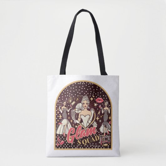 Tote Bag T-shirt de l'équipe de glam rétro (Devant)