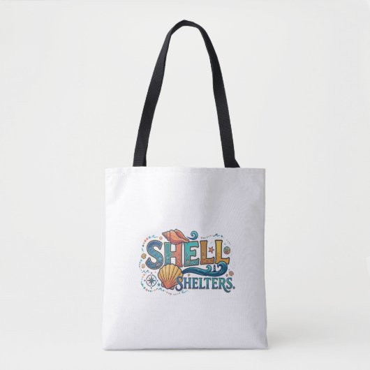 Tote Bag T-Shirt Graphique Shell Shelters – Nature Côtière (Devant)