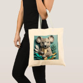 Tote Bag T-shirt Koala 3D Paper Art Design (Devant (produit))