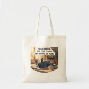 Tote Bag T-shirt maman chien Bulldog Français Bleu ronflant