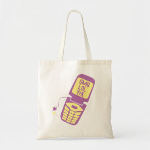 Tote Bag T-Shirt Retro Purple Flip Phone