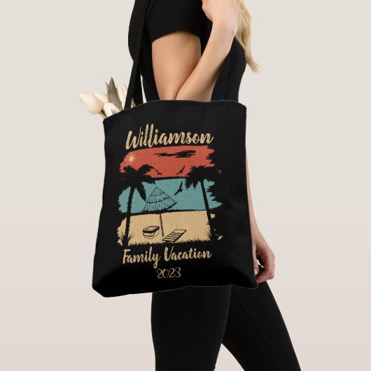 Tote Bag T-shirt vacances familiales personnalisées (De près)