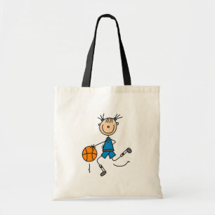 Tote Bag T-shirts et cadeaux bleus de basket-ball de filles