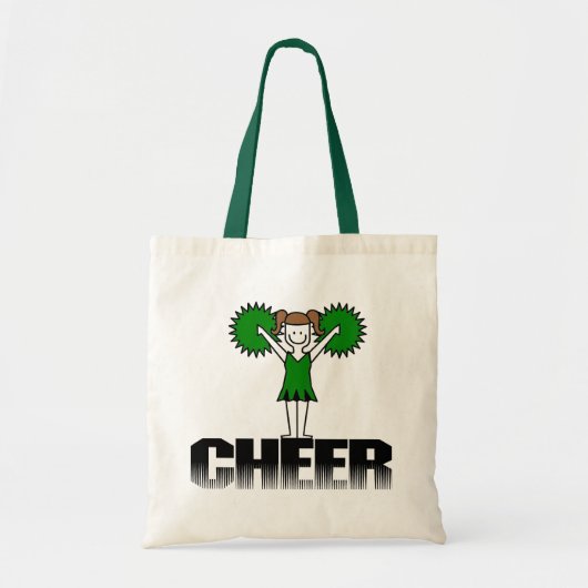 Tote Bag T-shirts et cadeaux Cheerleading verts (Devant)