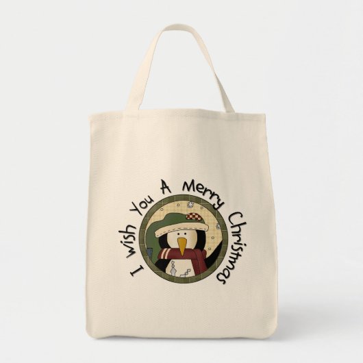Tote Bag T-shirts et cadeaux de Joyeux Noël de pingouin (Devant)